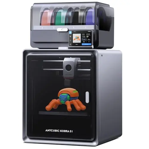 Anycubic Kobra S1 Combo 3D printer showing its multi-color capability