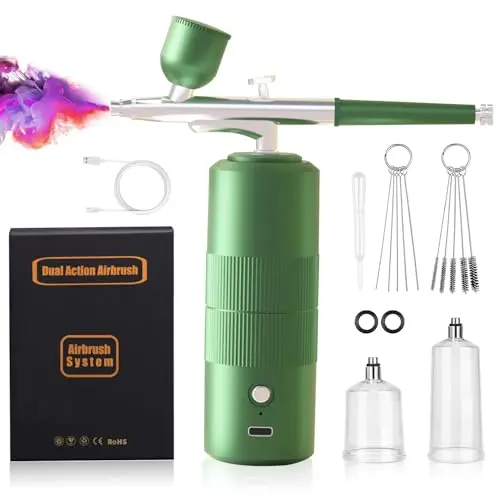Cordless airbrush kit with auto-stop function