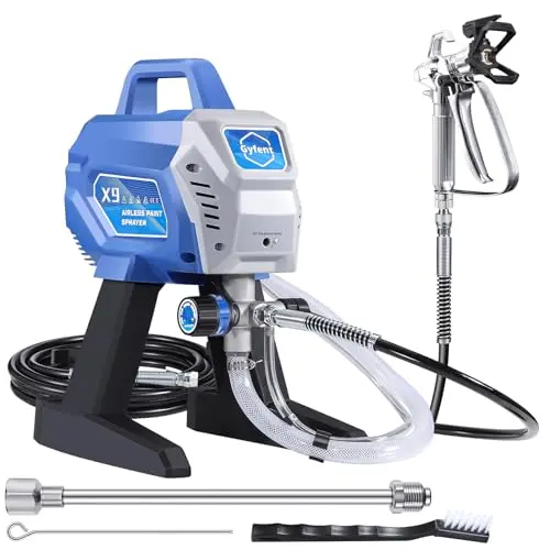 Gyfent X9 blue airless paint sprayer with accessories