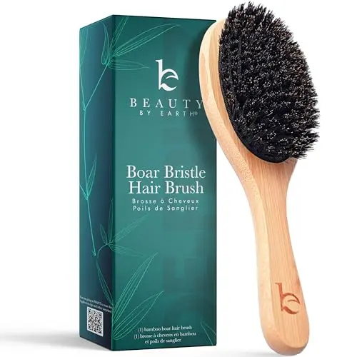 Beauty by Earth 100% Boar Bristle Brush with bamboo handle