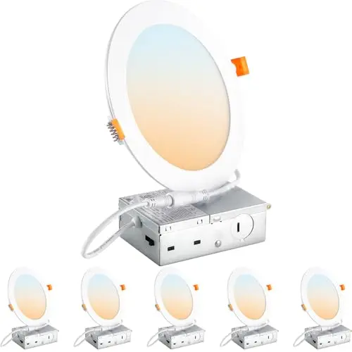 DLLT 6 pack slim 6-inch LED recessed ceiling lights