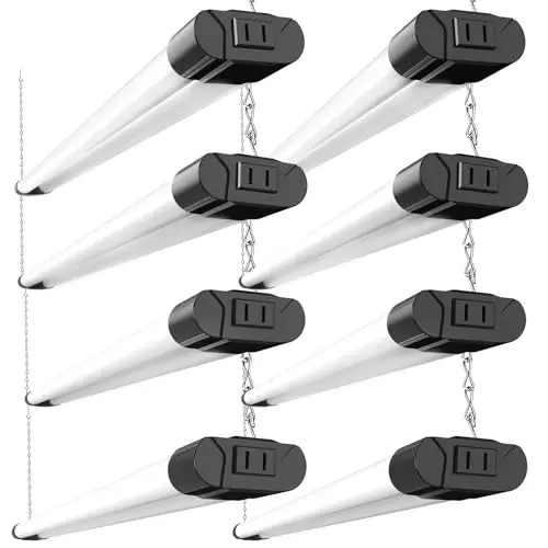 Madewell Living 8-pack of black D-shaped LED utility shop lights