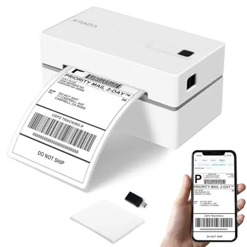 KNAON Y813BT white portable Bluetooth thermal label printer