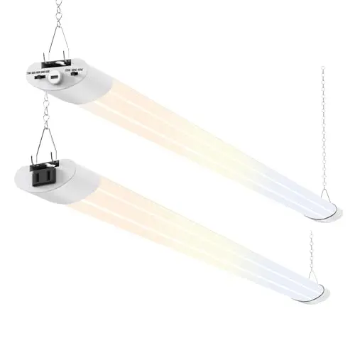 ALUSSO 4FT LED shop light with adjustable color temperature and power settings