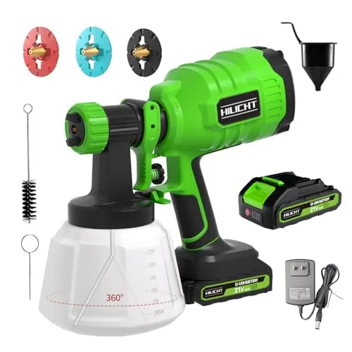 HILICHT green cordless paint spray gun with battery
