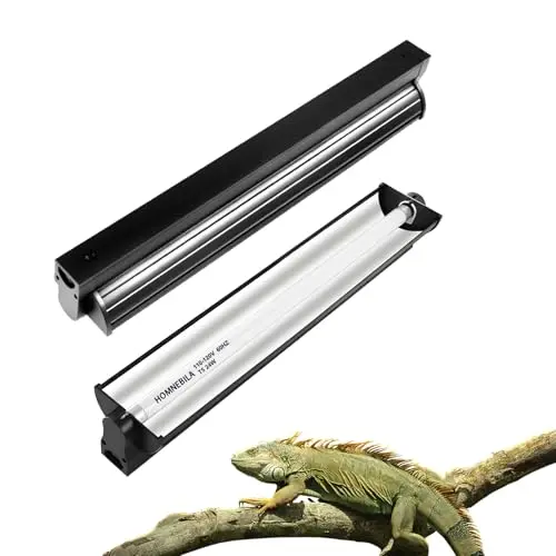 Homnebila T5 fluorescent UVB light fixture with a long tube for reptile tanks