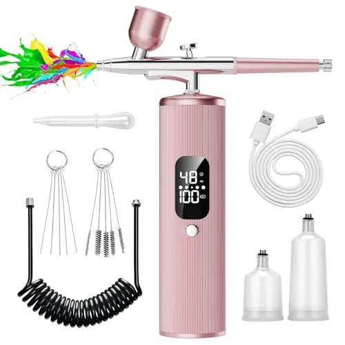INVIMENT pink cordless airbrush kit with display