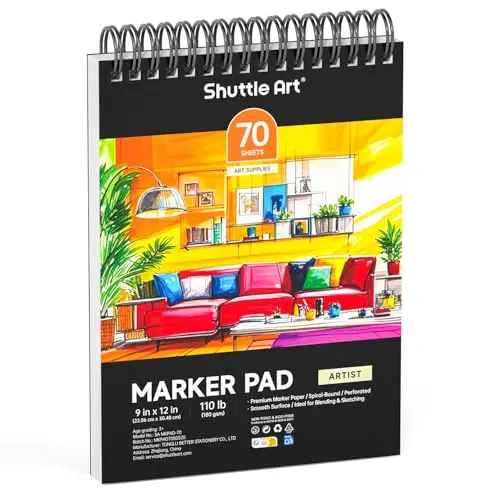 Shuttle Art large spiral-bound marker pad for professional artists
