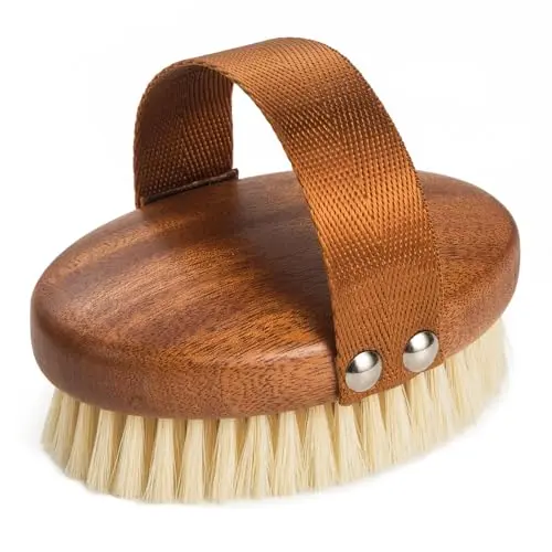 DEBETOOL dry brush with arc-shaped wooden handle and wrist strap