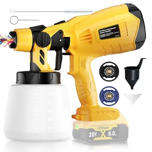 SYNXITER white brushless cordless paint sprayer compatible with DeWalt 20V batteries