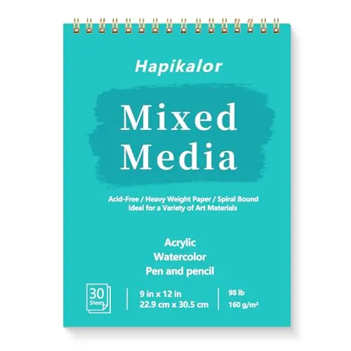 Hapikalor affordable spiral-bound sketch pad for dry media and light markers