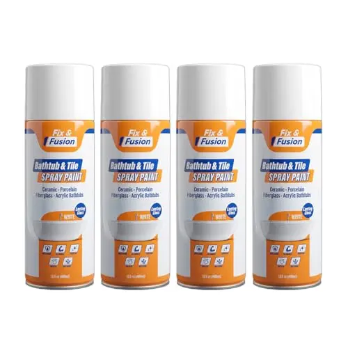 Fix & Fusion white bathtub spray paint can with high adhesion formula
