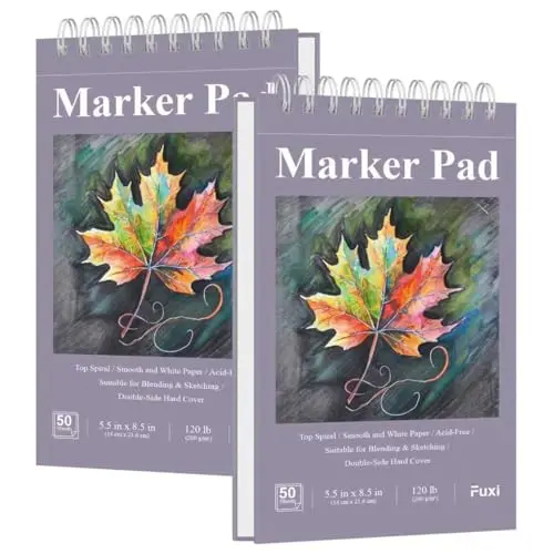 Fuxi 2-pack of spiral-bound marker paper pads