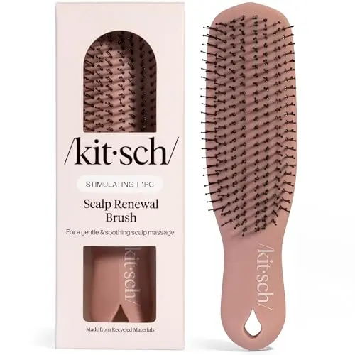 Kitsch terracotta colored scalp renewal brush with thin flexible bristles