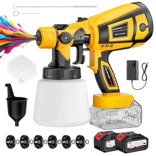 LUXARIAEL yellow cordless paint spray gun kit